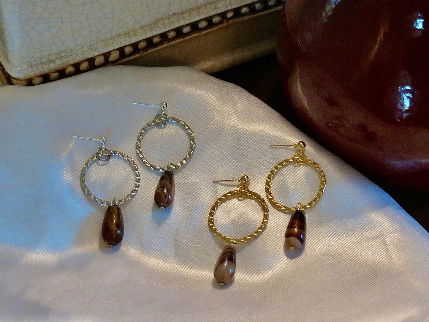 tigers eye drop dangles