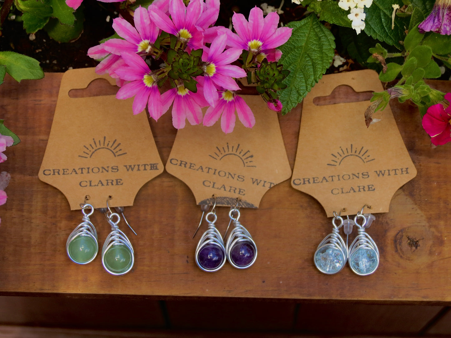 silver drop earrings