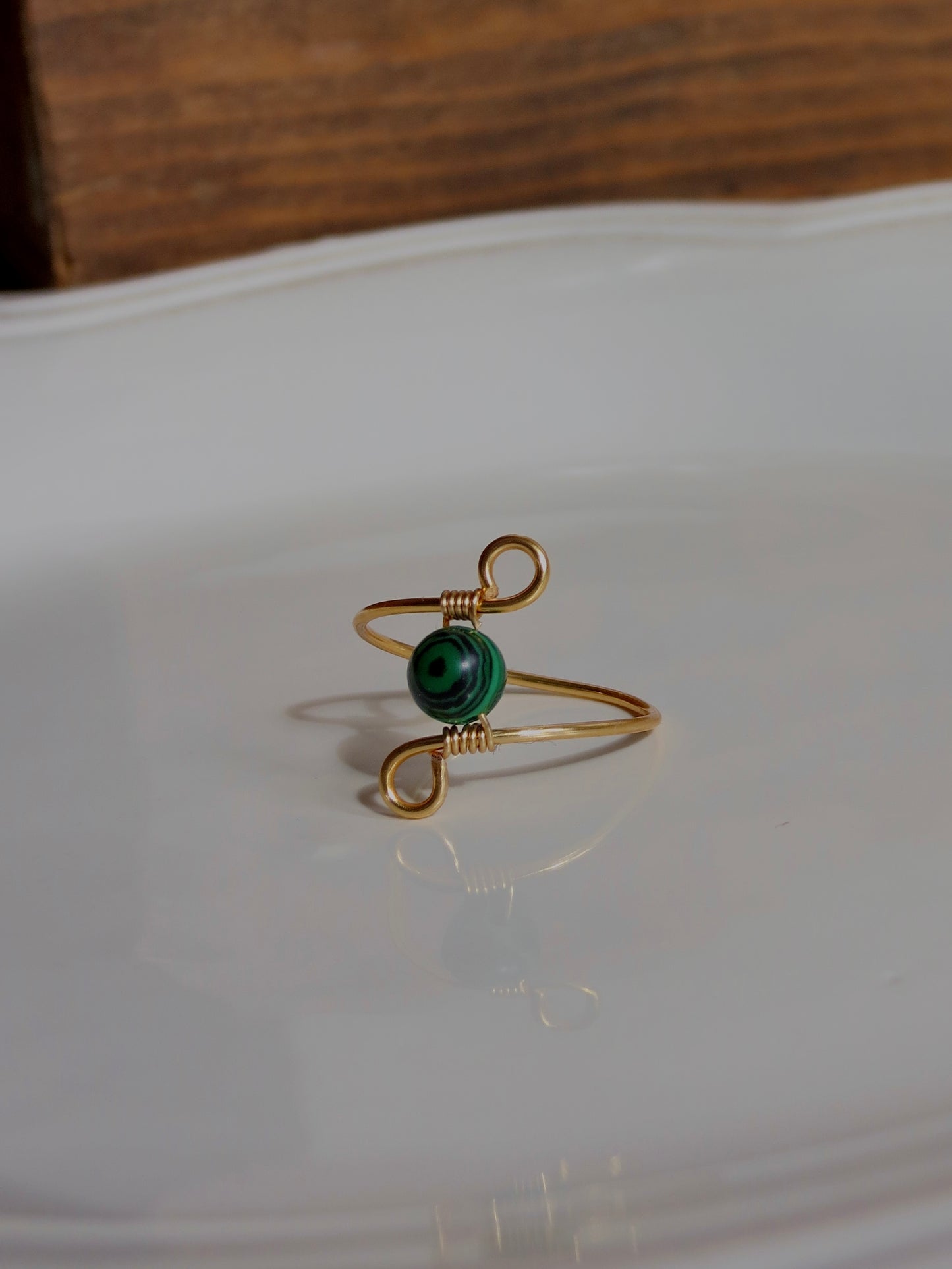 malachite swirl ring wrap