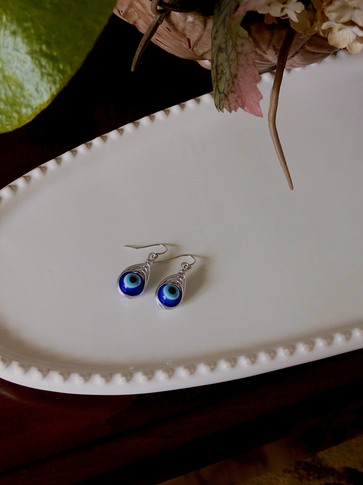 evil eye drop earrings
