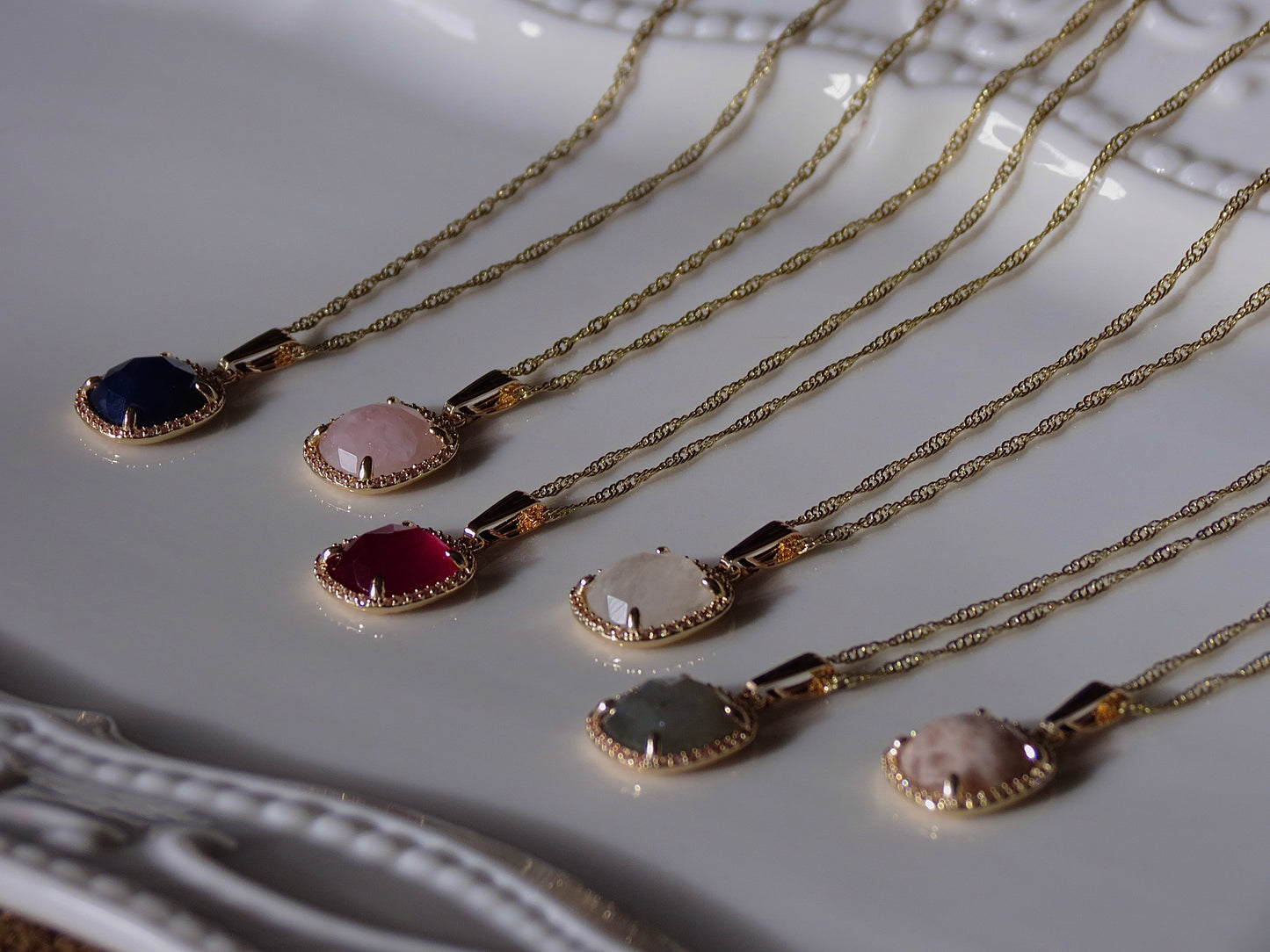 crystal cushion necklace