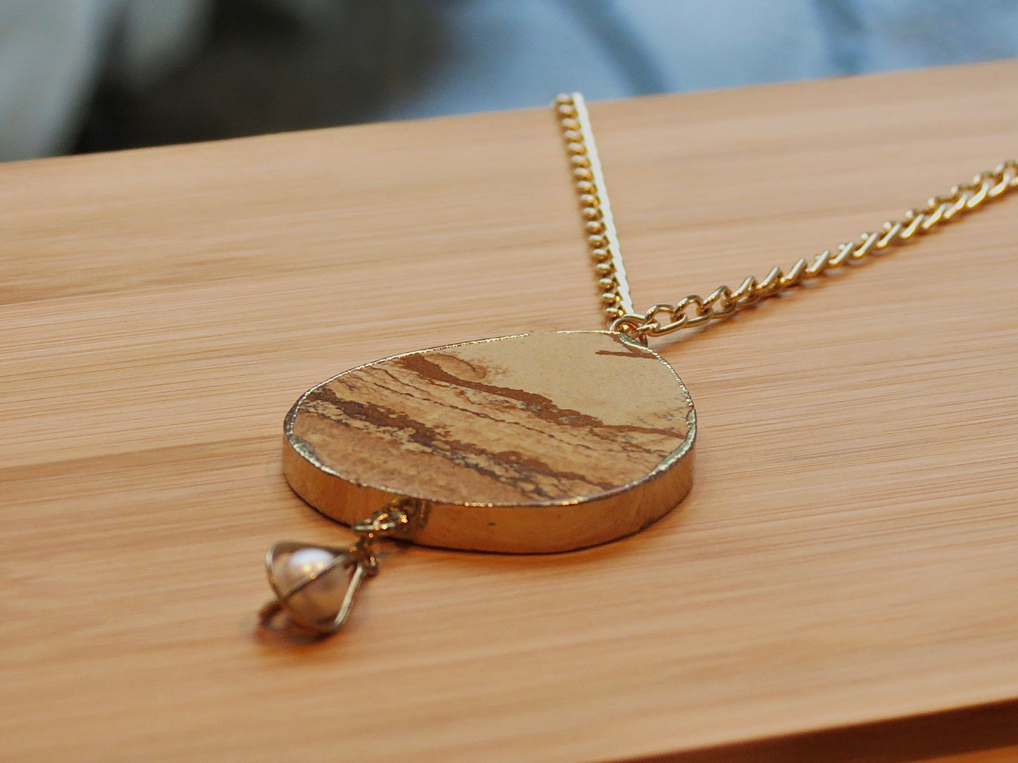 brown aragonite necklace