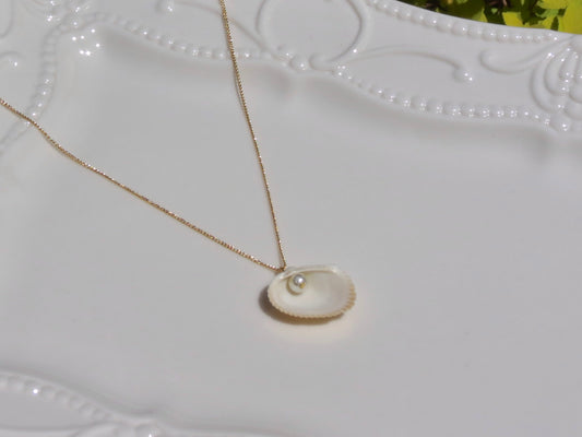 pearl n shell necklace