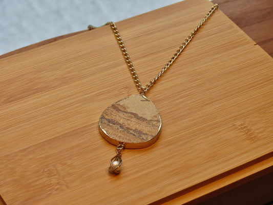 brown aragonite necklace