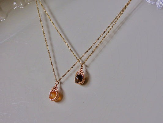 golden drop crystal necklace
