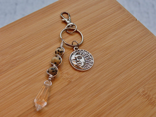 dalmatian jasper keychain