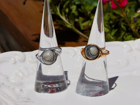 spider web jasper ring