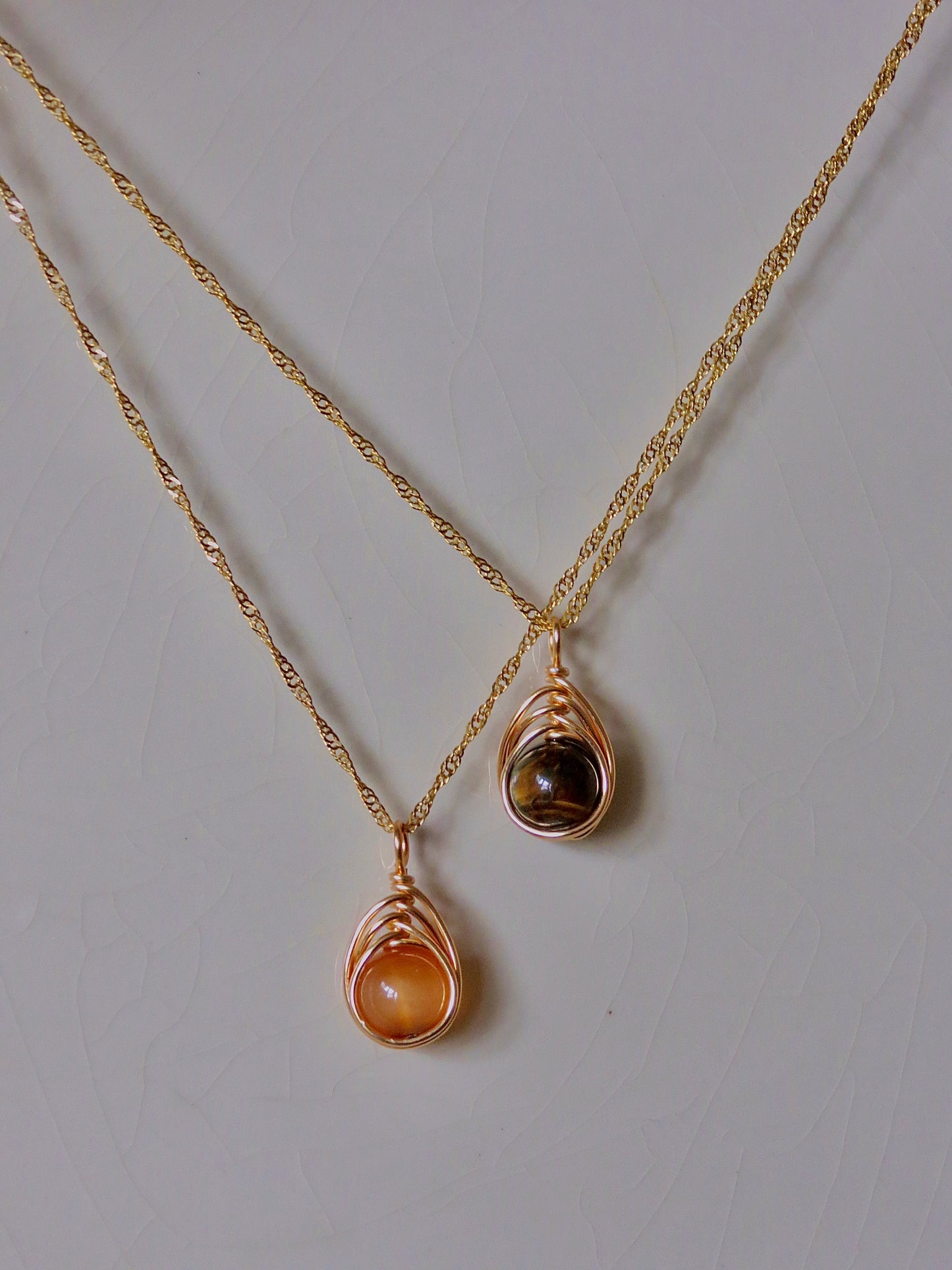 golden drop crystal necklace