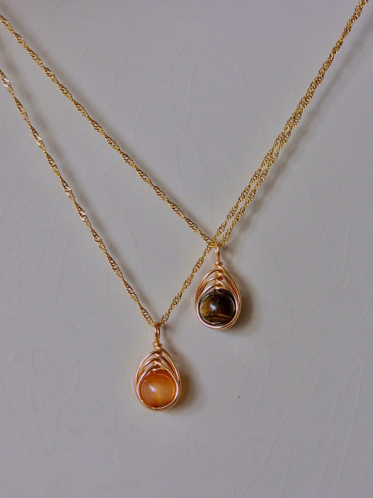 golden drop crystal necklace