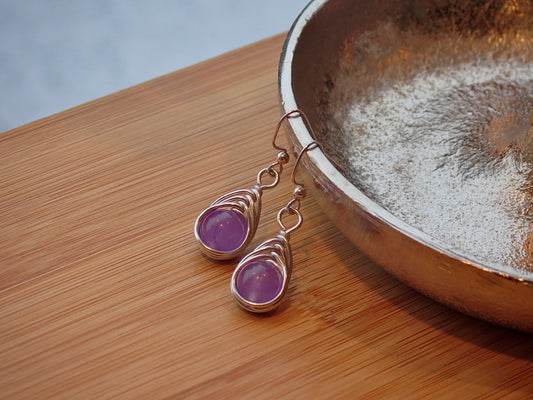 lavender drop earrings