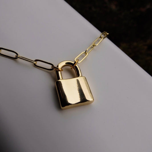 golden lock necklace