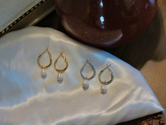 pearl hoops
