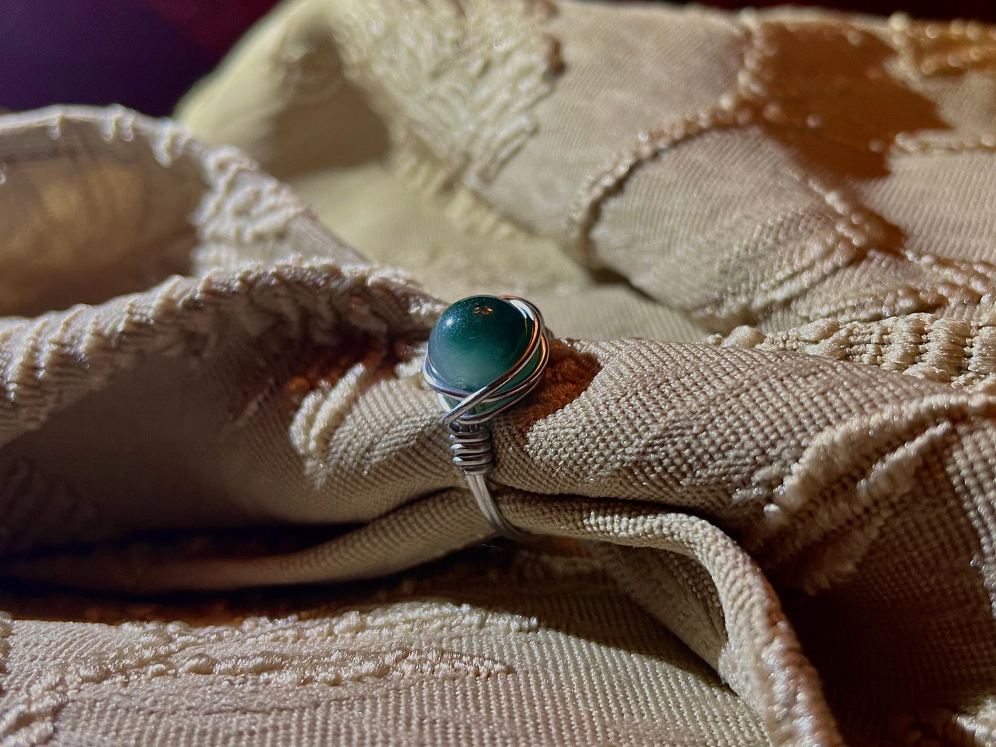 teal jade ring