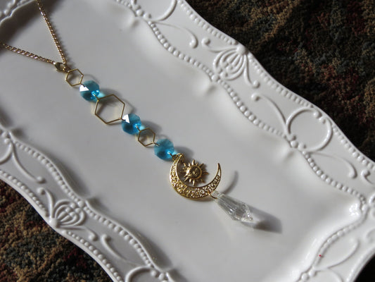 golden sky blue sun catcher