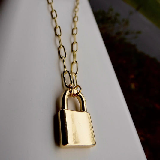 golden lock necklace